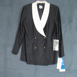 Vtg R&M Richards Karen Kwong Jacket 16P Black White Dynasty Rich Girl 80s NWT